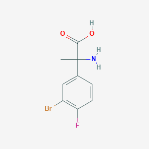 molecular formula C9H9BrFNO2 B12115898 2-Amino-2-(3-bromo-4-fluorophenyl)propanoic acid 