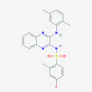 molecular formula C23H21FN4O2S B12115934 N-{3-[(2,5-dimethylphenyl)amino]quinoxalin-2-yl}-4-fluoro-2-methylbenzene-1-sulfonamide 