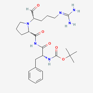 molecular formula C25H38N6O5 B1211596 tert-Butyloxycarbonyl-phenylalanyl-prolyl-arginal CAS No. 69201-89-4