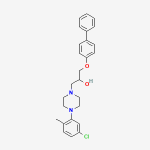 molecular formula C26H29ClN2O2 B12116006 1-[4-(5-Chloro-2-methylphenyl)piperazinyl]-3-(4-phenylphenoxy)propan-2-ol 