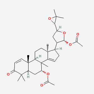 molecular formula C34H48O7 B1211601 [(5R,7R,9R,10R,13S,17R)-17-[(2R)-2-acetyloxy-5-(3,3-dimethyloxiran-2-yl)oxolan-3-yl]-4,4,8,10,13-pentamethyl-3-oxo-5,6,7,9,11,12,16,17-octahydrocyclopenta[a]phenanthren-7-yl] acetate 
