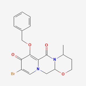 molecular formula C19H19BrN2O4 B12116048 13-Bromo-7-methyl-11-phenylmethoxy-4-oxa-1,8-diazatricyclo[8.4.0.03,8]tetradeca-10,13-diene-9,12-dione 