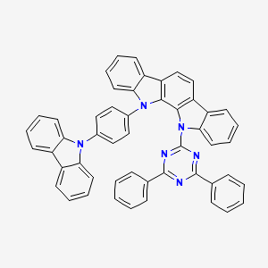 molecular formula C51H32N6 B12116059 11-(4-Carbazol-9-ylphenyl)-12-(4,6-diphenyl-1,3,5-triazin-2-yl)indolo[2,3-a]carbazole 