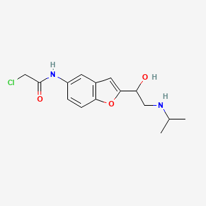 molecular formula C15H19ClN2O3 B1211614 1-(5-Chloroacetylaminobenzofuran-2-yl)-2-isopropylaminoethanol CAS No. 69662-71-1