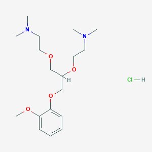 molecular formula C18H33ClN2O4 B1211616 1-(2-Methoxy)-phenoxy-2,3-bis((2-dimethylamino)ethoxy)propane hydrochloride CAS No. 74886-06-9