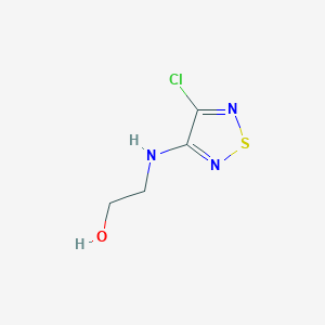 molecular formula C4H6ClN3OS B12116216 2-[(4-Chloro-1,2,5-thiadiazol-3-yl)amino]ethanol 