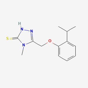 molecular formula C13H17N3OS B12116224 5-(2-Isopropyl-phenoxymethyl)-4-methyl-4H-[1,2,4]triazole-3-thiol 