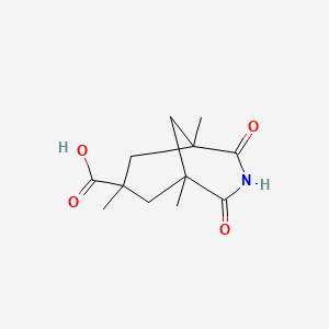 molecular formula C12H17NO4 B12116263 1,5,7-Trimethyl-2,4-dioxo-3-azabicyclo[3.3.1]nonane-7-carboxylic acid 