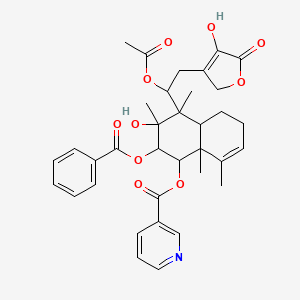 [4-[1-acetyloxy-2-(4-hydroxy-5-oxo-2H-furan-3-yl)ethyl]-2-benzoyloxy-3-hydroxy-3,4,8,8a-tetramethyl-2,4a,5,6-tetrahydro-1H-naphthalen-1-yl] pyridine-3-carboxylate