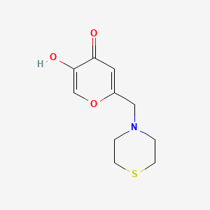 molecular formula C10H13NO3S B12116329 5-Hydroxy-2-thiomorpholin-4-ylmethyl-pyran-4-one 