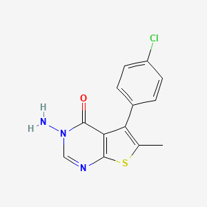 Thieno[2,3-d]pyrimidin-4(3H)-one, 3-amino-5-(4-chlorophenyl)-6-methyl-