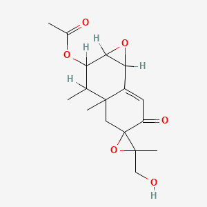 molecular formula C17H22O6 B1211643 3'-(羟甲基)-3,3',3a-三甲基-6-氧代-2,3,3a,4,6,7b-六氢-1ah-螺[萘[1,2-b]氧代环-5,2'-氧代环]-2-基乙酸酯 