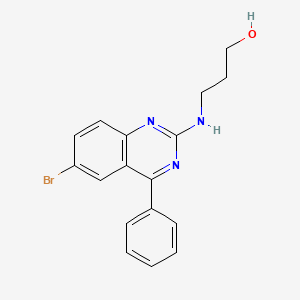 molecular formula C17H16BrN3O B12116450 3-[(6-Bromo-4-phenylquinazolin-2-yl)amino]propan-1-ol 