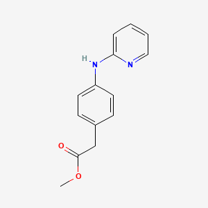 molecular formula C14H14N2O2 B12116481 Benzeneacetic acid, 4-(2-pyridinylamino)-, methyl ester CAS No. 83528-17-0