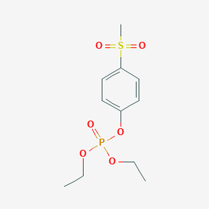 molecular formula C11H17O6PS B121165 Phosphoric acid, diethyl p-(methylsulfonyl)phenyl ester CAS No. 6132-17-8
