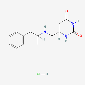 molecular formula C14H20ClN3O2 B1211660 2,4(1H,3H)-Pyrimidinedione, 5,6-dihydro-6-(((1-methyl-2-phenylethyl)amino)methyl)-, monohydrochloride CAS No. 125646-11-9