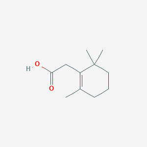 molecular formula C11H18O2 B12116631 1-Cyclohexene-1-acetic acid, 2,6,6-trimethyl- CAS No. 472-68-4