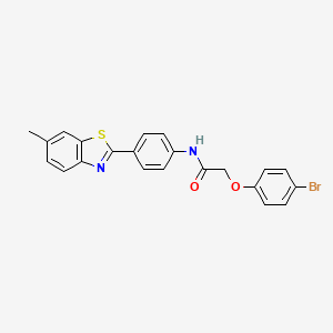 molecular formula C22H17BrN2O2S B12116699 2-(4-Bromo-phenoxy)-N-[4-(6-methyl-benzothiazol-2-yl)-phenyl]-acetamide 