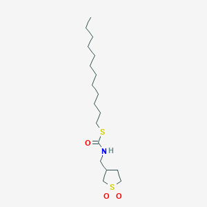 Carbamothioic acid, N-[(tetrahydro-1,1-dioxido-3-thienyl)methyl]-, S-dodecyl ester