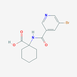 molecular formula C13H15BrN2O3 B12116761 1-(5-Bromopyridine-3-amido)cyclohexane-1-carboxylic acid 