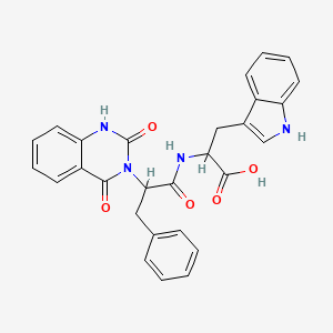 molecular formula C28H24N4O5 B12116819 2-[[2-(2,4-dioxo-1H-quinazolin-3-yl)-3-phenylpropanoyl]amino]-3-(1H-indol-3-yl)propanoic acid 