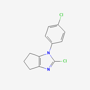 molecular formula C12H10Cl2N2 B12116908 Cyclopentimidazole, 2-chloro-1-(4-chlorophenyl)-1,4,5,6-tetrahydro- CAS No. 1049118-68-4