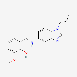 molecular formula C18H21N3O2 B1211693 2-Methoxy-6-[[(1-propyl-5-benzimidazolyl)amino]methyl]phenol 