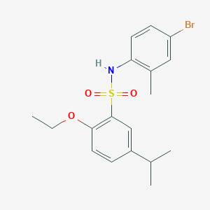 molecular formula C18H22BrNO3S B12116952 (4-Bromo-2-methylphenyl){[2-ethoxy-5-(methylethyl)phenyl]sulfonyl}amine 