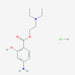 molecular formula C13H21ClN2O3 B12117020 p-Aminosalicylic acid, 2-(diethylamino)ethyl ester hydrochloride CAS No. 551-36-0