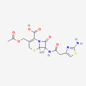 3-(Acetyloxymethyl)-7-[[2-(2-amino-1,3-thiazol-4-yl)acetyl]amino]-8-oxo-5-thia-1-azabicyclo[4.2.0]oct-2-ene-2-carboxylic acid