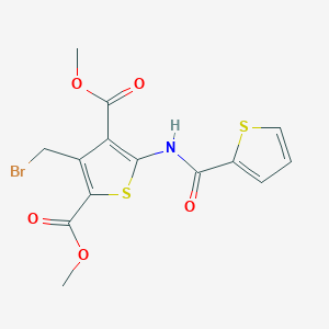 molecular formula C14H12BrNO5S2 B12117096 Dimethyl 3-(bromomethyl)-5-[(thien-2-ylcarbonyl)amino]thiophene-2,4-dicarboxylate CAS No. 871673-28-8