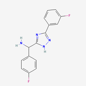 (4-Fluorophenyl)(5-(3-fluorophenyl)-1H-1,2,4-triazol-3-yl)methanamine