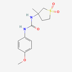 molecular formula C13H18N2O4S B12117169 1-(4-Methoxyphenyl)-3-(3-methyl-1,1-dioxidotetrahydrothiophen-3-yl)urea 