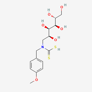 B1211725 N-(4-Methoxybenzyl)glucamine dithiocarbamate CAS No. 115384-16-2