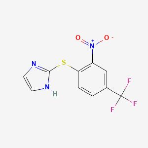 molecular formula C10H6F3N3O2S B12117317 1H-Imidazole, 2-[[2-nitro-4-(trifluoromethyl)phenyl]thio]- CAS No. 88251-66-5