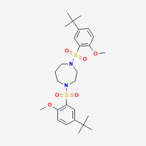 molecular formula C27H40N2O6S2 B12117329 1,4-Bis(5-tert-butyl-2-methoxybenzenesulfonyl)-1,4-diazepane 