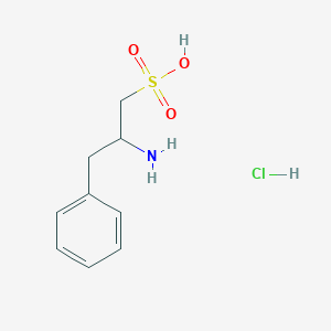 molecular formula C9H14ClNO3S B12117358 2-Amino-3-phenylpropane-1-sulfonic acid;hydrochloride 