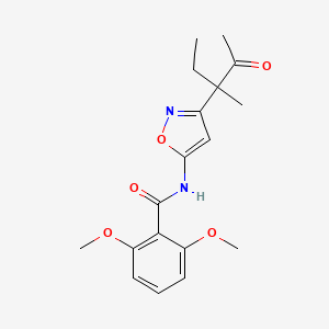 molecular formula C18H22N2O5 B12117378 2,6-Dimethoxy-N-(3-(3-methyl-2-oxopentan-3-yl)isoxazol-5-yl)benzamide 