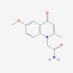 molecular formula C13H14N2O3 B12117389 2-(6-methoxy-2-methyl-4-oxoquinolin-1(4H)-yl)acetamide 