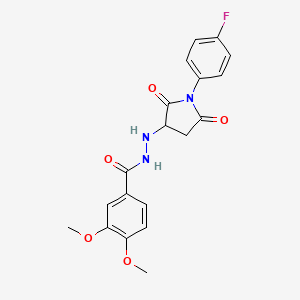 N'-[1-(4-fluorophenyl)-2,5-dioxopyrrolidin-3-yl]-3,4-dimethoxybenzohydrazide