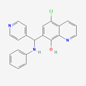 molecular formula C21H16ClN3O B12117491 5-Chloro-7-((phenylamino)(pyridin-4-yl)methyl)quinolin-8-ol 