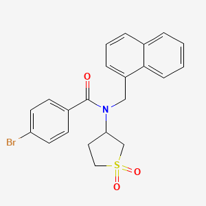 molecular formula C22H20BrNO3S B12117498 4-bromo-N-(1,1-dioxidotetrahydrothiophen-3-yl)-N-(naphthalen-1-ylmethyl)benzamide 