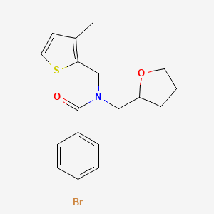 molecular formula C18H20BrNO2S B12117532 4-bromo-N-[(3-methylthiophen-2-yl)methyl]-N-(tetrahydrofuran-2-ylmethyl)benzamide 