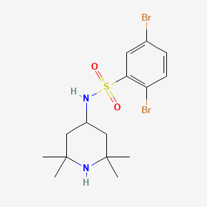 molecular formula C15H22Br2N2O2S B12117576 2,5-dibromo-N-(2,2,6,6-tetramethylpiperidin-4-yl)benzene-1-sulfonamide 