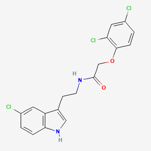 molecular formula C18H15Cl3N2O2 B12117610 N-[2-(5-chloro-1H-indol-3-yl)ethyl]-2-(2,4-dichlorophenoxy)acetamide 