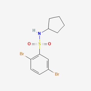 molecular formula C11H13Br2NO2S B12117704 2,5-dibromo-N-cyclopentylbenzenesulfonamide 