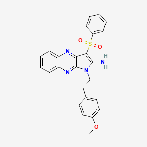 molecular formula C25H22N4O3S B12117708 1-[2-(4-methoxyphenyl)ethyl]-3-(phenylsulfonyl)-1H-pyrrolo[2,3-b]quinoxalin-2-amine 