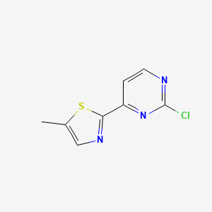 molecular formula C8H6ClN3S B12117728 2-chloro-4-(5-Methyl-2-thiazolil)pyriMidine 