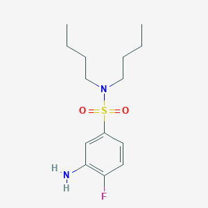 molecular formula C14H23FN2O2S B12117806 Benzenesulfonamide, 3-amino-N,N-dibutyl-4-fluoro- CAS No. 1152601-81-4