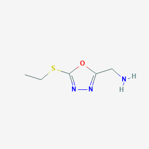 molecular formula C5H9N3OS B12117839 1,3,4-Oxadiazole-2-methanamine, 5-(ethylthio)- CAS No. 915922-18-8